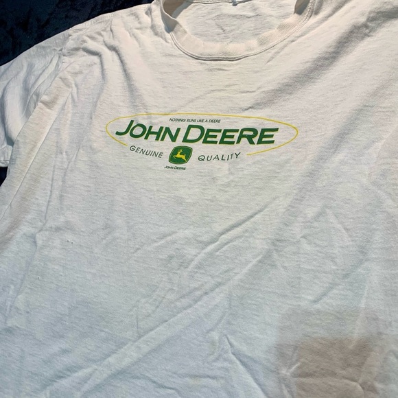 💙 Vintage 90s John Deere White and Green T-Shirt XL Distressed - Picture 4 of 10
